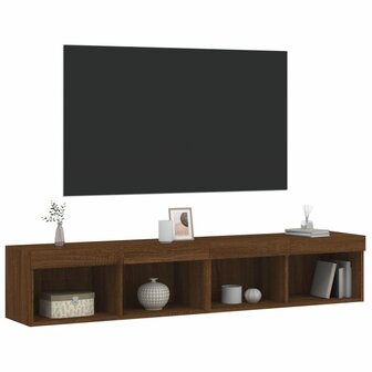 Tv-meubels met LED-verlichting 2 st 80x30x30 cm bruineikenkleur 6