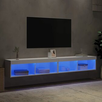 Tv-meubels met LED-verlichting 2 st 100x30x30 cm wit 4