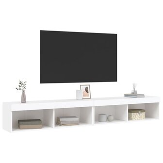 Tv-meubels met LED-verlichting 2 st 100x30x30 cm wit 6