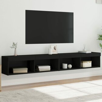 Tv-meubels met LED-verlichting 2 st 100x30x30 cm zwart 1