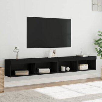 Tv-meubels met LED-verlichting 2 st 100x30x30 cm zwart 5