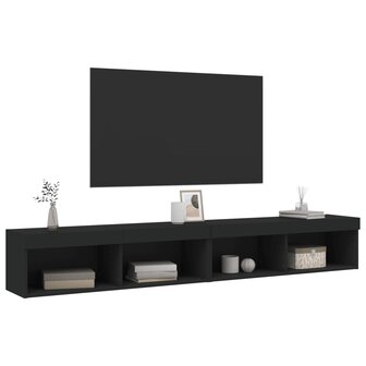 Tv-meubels met LED-verlichting 2 st 100x30x30 cm zwart 6