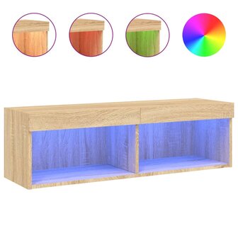 Tv-meubel met LED-verlichting 100x30x30 cm sonoma eikenkleurig 2