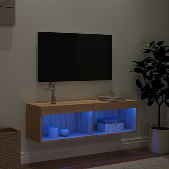 Tv-meubel met LED-verlichting 100x30x30 cm sonoma eikenkleurig 3