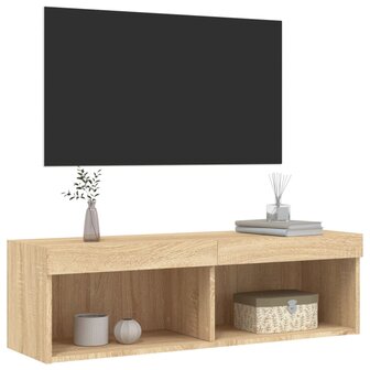 Tv-meubel met LED-verlichting 100x30x30 cm sonoma eikenkleurig 8