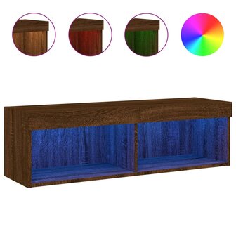 Tv-meubel met LED-verlichting 100x30x30 cm bruin eikenkleur 2