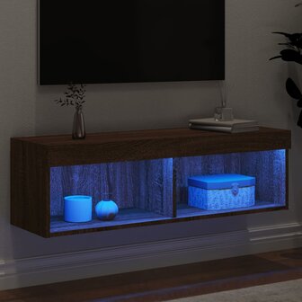 Tv-meubel met LED-verlichting 100x30x30 cm bruin eikenkleur 4