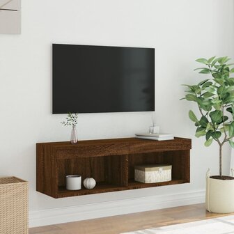 Tv-meubel met LED-verlichting 100x30x30 cm bruin eikenkleur 6