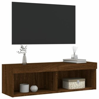 Tv-meubel met LED-verlichting 100x30x30 cm bruin eikenkleur 8