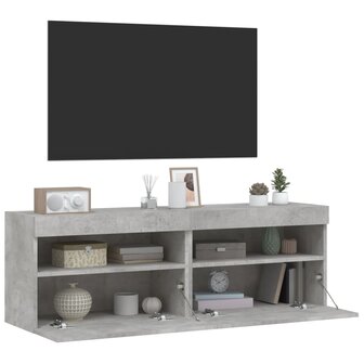 Tv-wandmeubels met LED 2 st 60x30x40 cm betongrijs 7