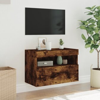 Tv-wandmeubel met LED-verlichting 60x30x40 cm gerookt eiken 5