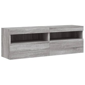 Tv-wandmeubels met LED 2 st 60x30x40 cm grijs sonoma eiken 3