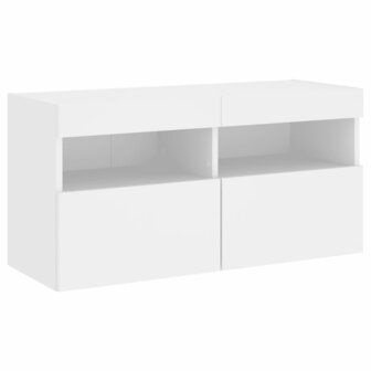 Tv-wandmeubel met LED-verlichting 80x30x40 cm wit 3