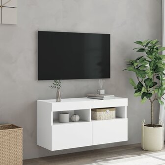 Tv-wandmeubel met LED-verlichting 80x30x40 cm wit 5