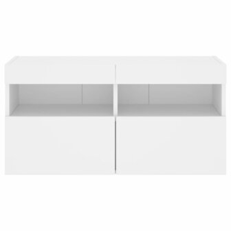 Tv-wandmeubel met LED-verlichting 80x30x40 cm wit 9