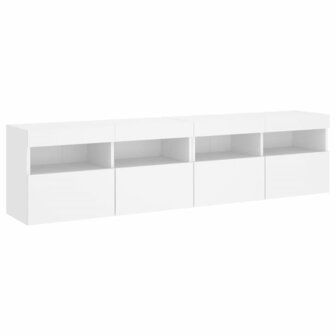 Tv-wandmeubels met LED-verlichting 2 st 80x30x40 cm wit 3