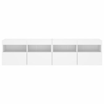 Tv-wandmeubels met LED-verlichting 2 st 80x30x40 cm wit 9