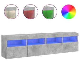 Tv-wandmeubels met LED 2 st 80x30x40 cm betongrijs 2