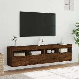 Tv-wandmeubels met LED 2 st 80x30x40 cm bruin eikenkleur 5