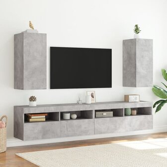 Tv-wandmeubel met LED-verlichting 30,5x35x70 cm betongrijs 6