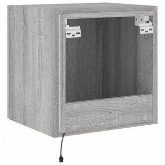 Tv-wandmeubelen met LED 2 st 40,5x35x40 cm grijs sonoma eiken 12