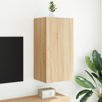 Tv-wandmeubel met LED-verlichting 40,5x35x80 cm sonoma eiken 4