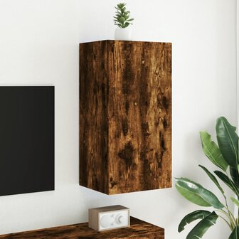 Tv-wandmeubel met LED-verlichting 80,5x35x80 cm gerookt eiken 4