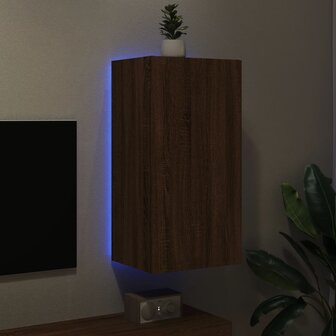 Tv-wandmeubel met LED-verlichting 40,5x35x80 cm bruineikenkleur 3