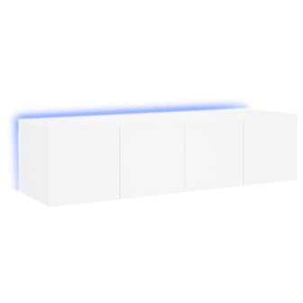 Tv-wandmeubelen met LED-verlichting 2 st 60x35x31 cm wit 2