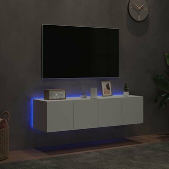 Tv-wandmeubelen met LED-verlichting 2 st 60x35x31 cm wit 3