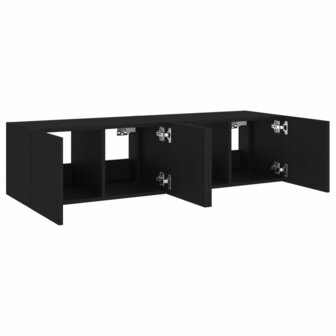 Tv-wandmeubelen met LED-verlichting 2 st 60x35x31 cm zwart 8