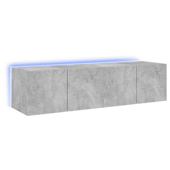 Tv-wandmeubelen met LED-verlichting 2 st 60x35x31 cm betongrijs 2