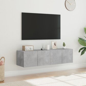 Tv-wandmeubelen met LED-verlichting 2 st 60x35x31 cm betongrijs 4