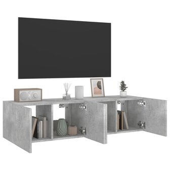 Tv-wandmeubelen met LED-verlichting 2 st 60x35x31 cm betongrijs 6