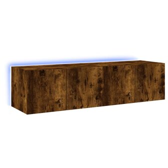 Tv-wandmeubelen met LED 2 st 60x35x31 cm gerookt eikenkleurig 2