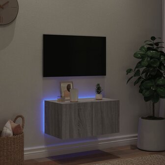 Tv-wandmeubel met LED-verlichting 60x35x31 cm grijs sonoma 3