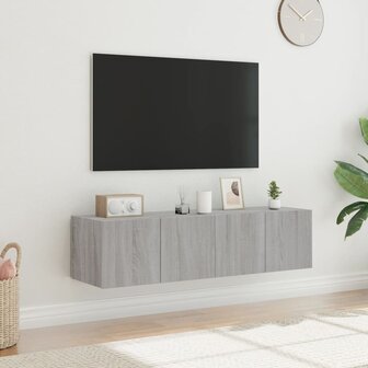 Tv-wandmeubelen met LED 2 st 60x35x31 cm grijs sonoma eiken 4