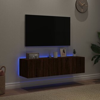 Tv-wandmeubelen met LED-verlichting 2 st 60x35x31 cm bruineiken 3