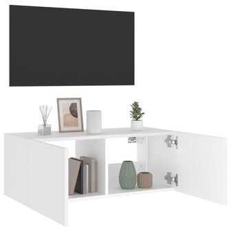 Tv-wandmeubel met LED-verlichting 80x35x31 cm wit 6