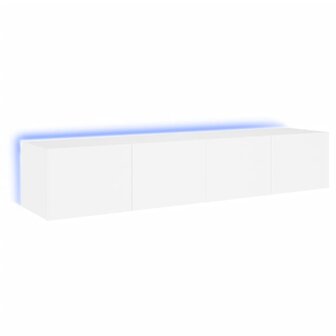 Tv-wandmeubels met LED-verlichting 2 st 80x35x31 cm wit 2