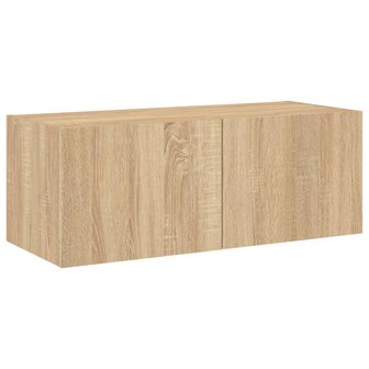 Tv-wandmeubel met LED-verlichting 80x35x31 cm sonoma eikenkleur 7