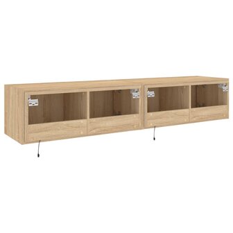 Tv-wandmeubels met LED 2 st 80x35x31 cm sonoma eikenkleurig 11