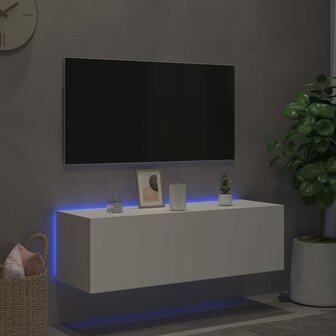 Tv-wandmeubel met LED-verlichting 100x35x31 cm wit 5