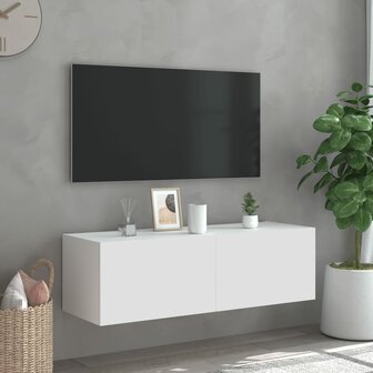 Tv-wandmeubel met LED-verlichting 100x35x31 cm wit 6