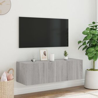 Tv-wandmeubel met LED-verlichting 100x35x31 cm grijs sonoma 6