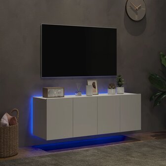 Tv-wandmeubels met LED-verlichting 2 st 60x35x41 cm wit 4