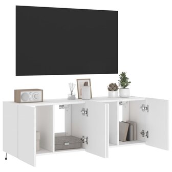 Tv-wandmeubels met LED-verlichting 2 st 60x35x41 cm wit 7