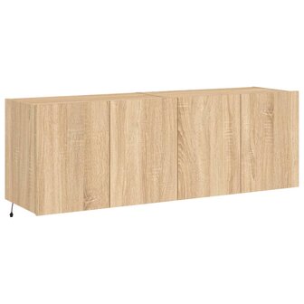 Tv-wandmeubels met LED 2 st 60x35x41 cm sonoma eikenkleurig 3