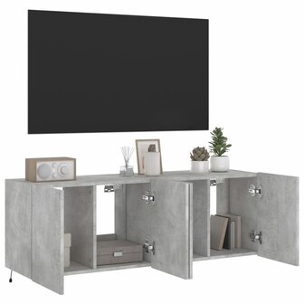 Tv-wandmeubels met LED-verlichting 2 st 60x35x41 cm betongrijs 6