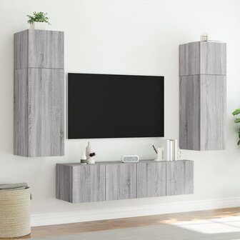 Tv-wandmeubels met LED 2 st 60x35x41 cm grijs sonoma eiken 6